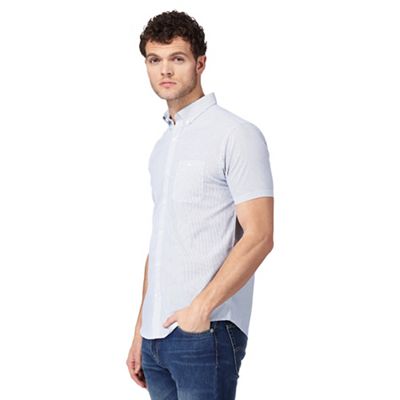 Big and tall blue criss-cross button down shirt